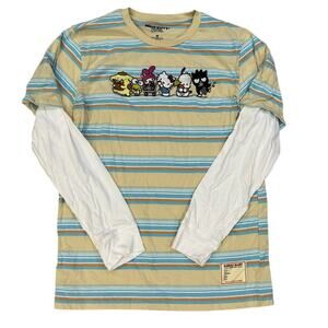 Hello Kitty Kawaii Mart Striped Long Sleeve Tee M